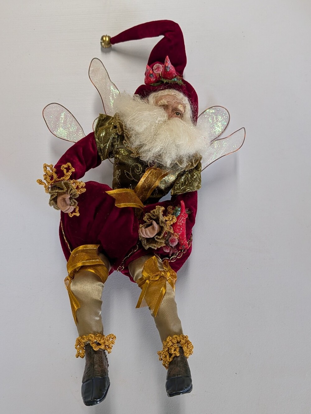 vintage MARK ROBERTS luxe 24" christmas fairy santa